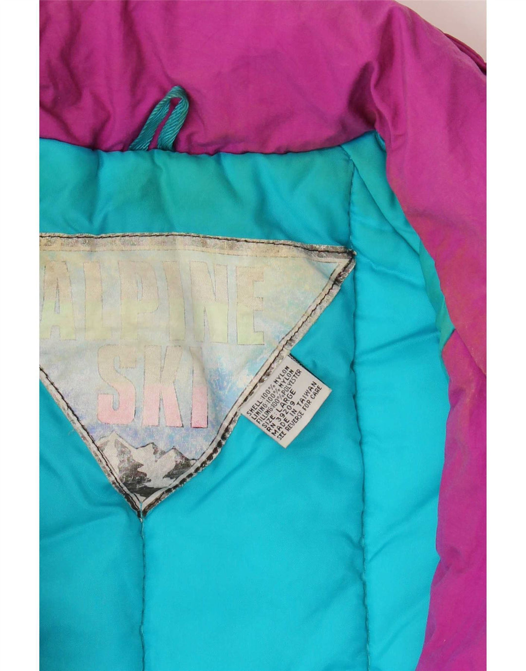 Vintage hombres chaqueta de esquí Reino Unido 40 grande multicolor colorblock nylon