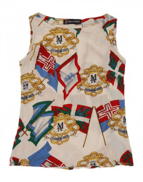 Armata Di Mare Blusa con estampado abstracto para mujer IT 44 Medium White