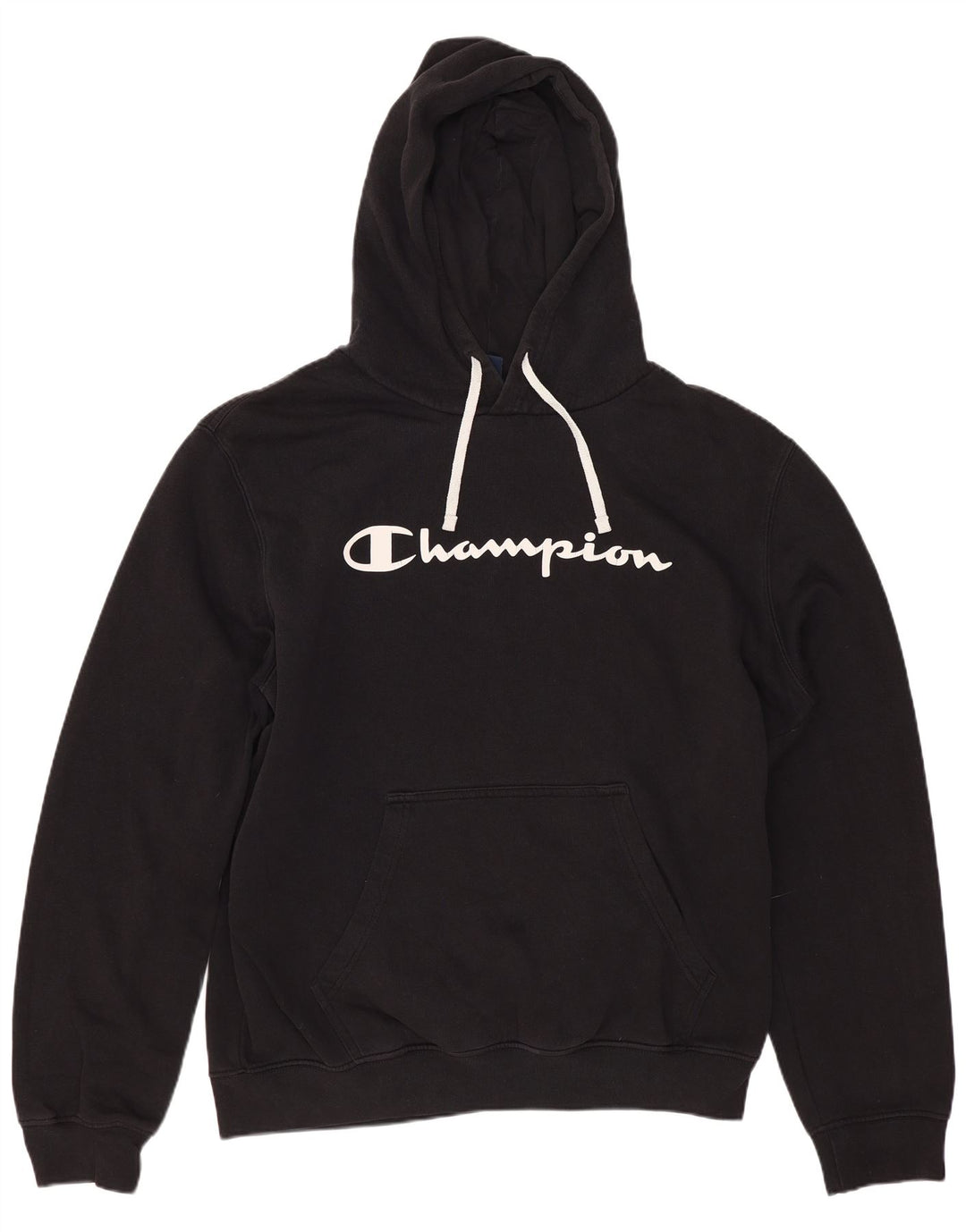 CHAMPION Sudadera con capucha gráfica para hombre Jersey grande de algodón negro