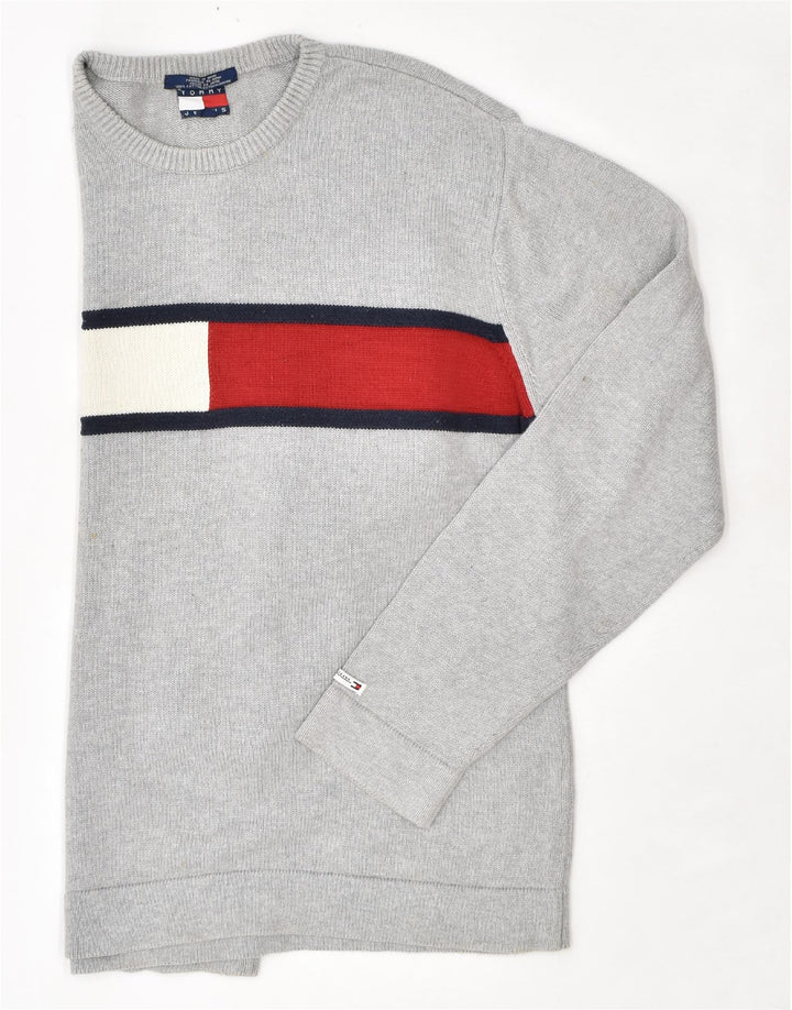 TOMMY HILFIGER Sudadera gráfica para hombre Jumper Large Gris Algodón