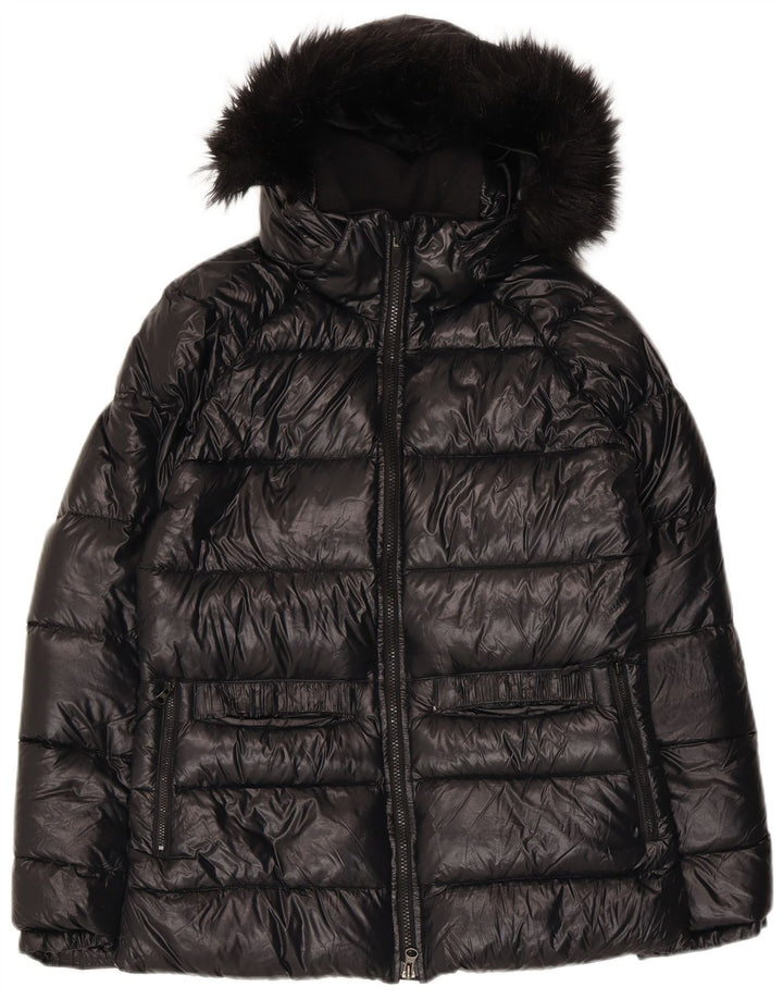 NIKE Chaqueta Acolchada Extragrande con Capucha para Mujer UK 6/8 XS Black Nylon