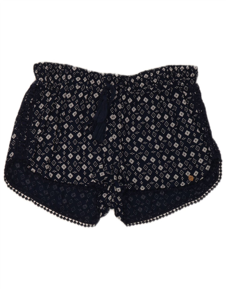 Superdry Hot Pants Mujer Grande W32 Viscosa Geométrica Azul Marino