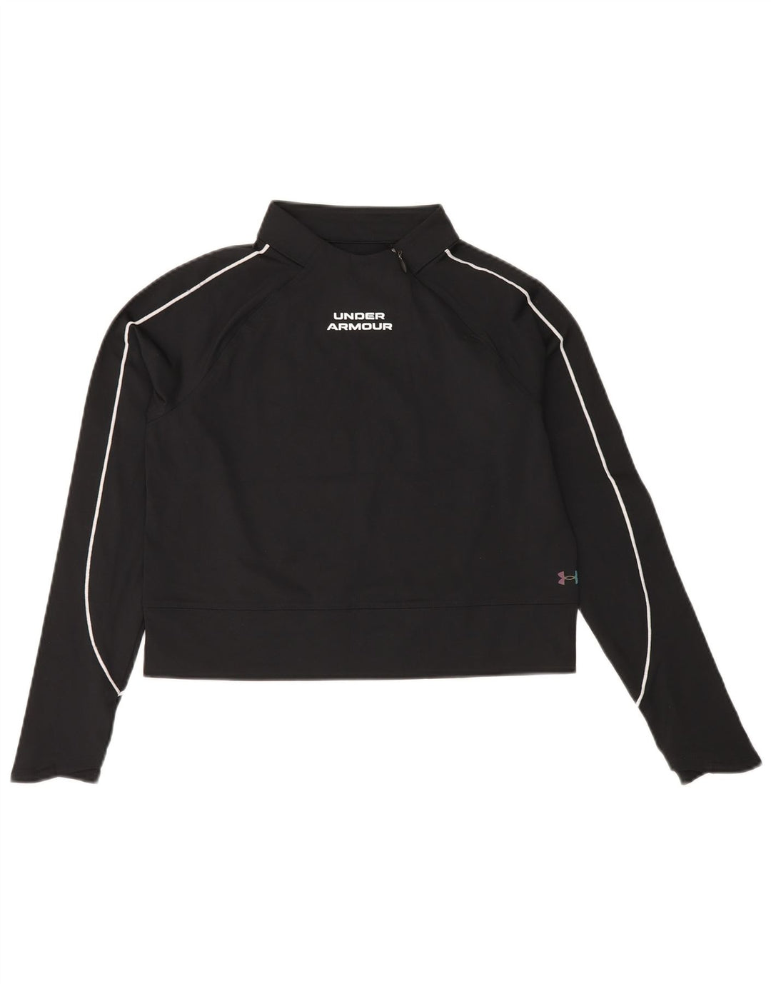 UNDER ARMOUR Sudadera corta Cold Gear para mujer, talla 10, color negro