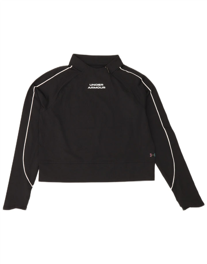 UNDER ARMOUR Sudadera corta Cold Gear para mujer, talla 10, color negro