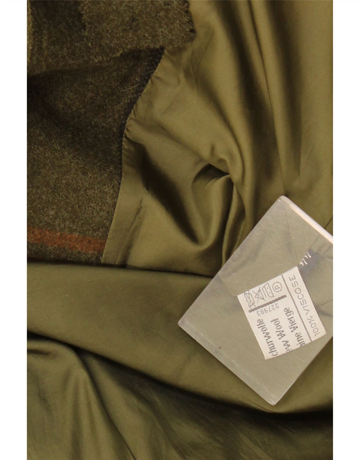 Resi Hammerer Chaqueta Blazer de 2 Botones para Mujer IT 44 Lana a Cuadros Caqui Mediana