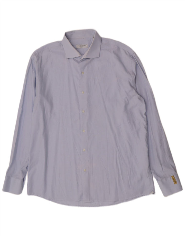 Camisa Trussardi Hombre Talla 45 18 2XL Azul