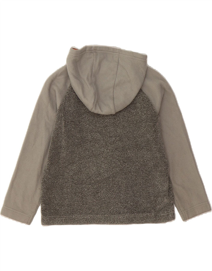 WEIRD FISH Boys Hooded Fleece Jacket 9-10 Years Grey Colourblock Polyester Vintage Weird Fish and Second-Hand Weird Fish from Messina Hembry 