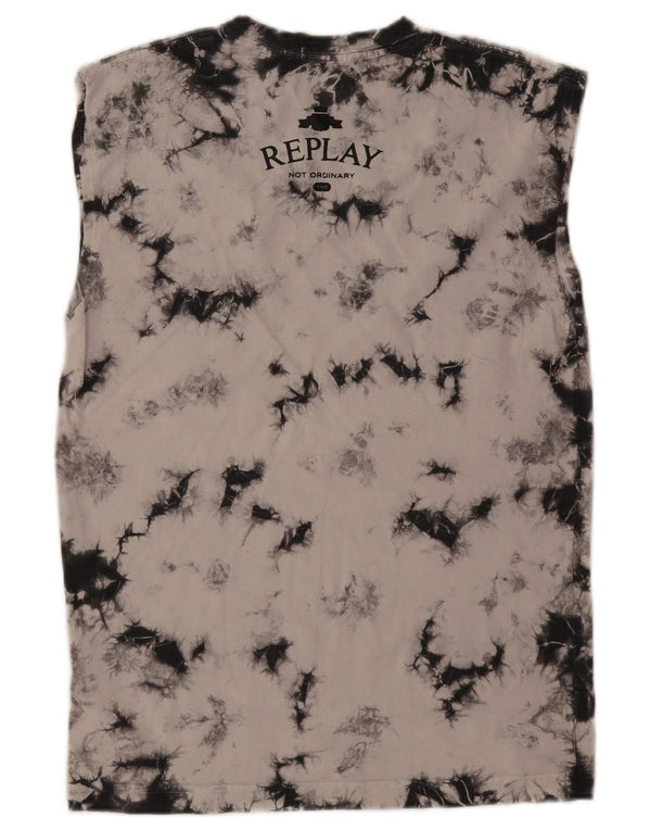 Replay Camiseta sin mangas con efecto tie-dye y ajuste regular para hombre XS Algodón gris con efecto tie-dye