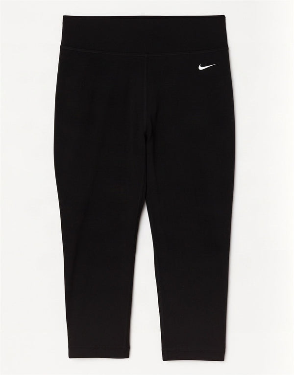 Nike Womens Dri Fit Capri Leggings UK 8 Small Black Nylon