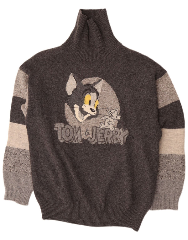 Iceberg Hombre Tom y Jerry Roll Neck Jumper Sweater Grande Gris Dibujos Animados