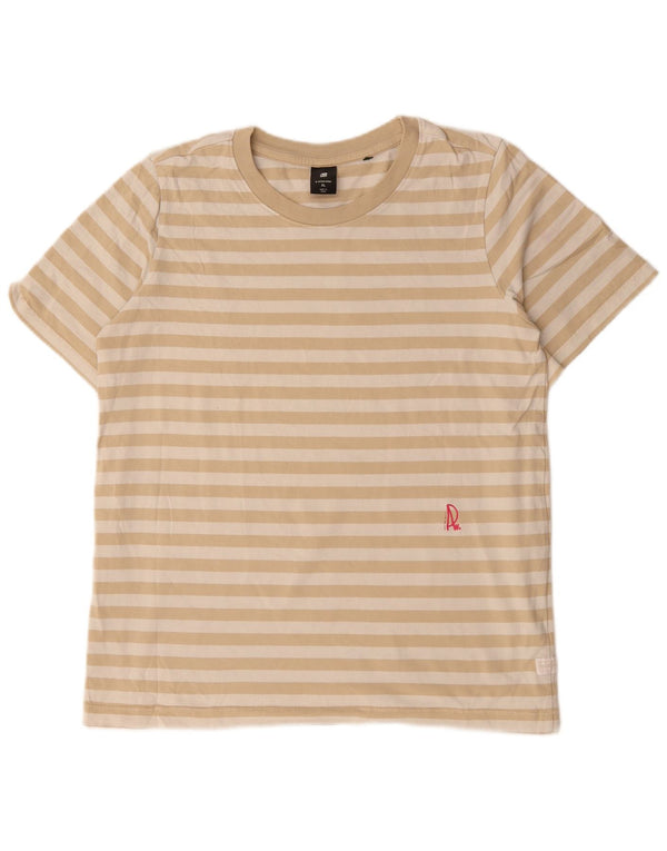 G-STAR Camiseta para mujer Top UK 40 XL Algodón a rayas beige