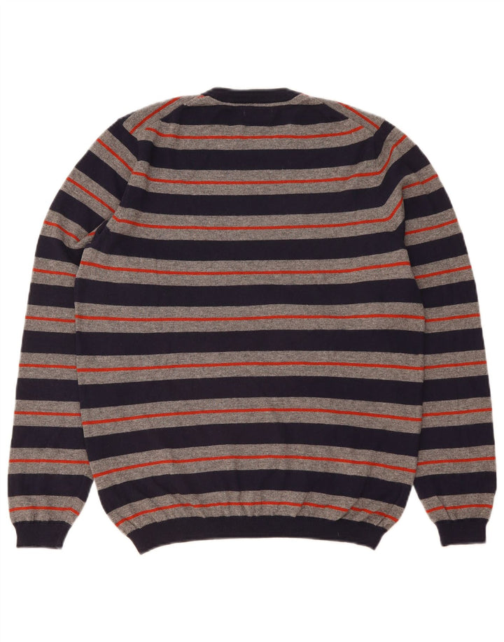 Sun68 - Jersey de cuello redondo para hombre, talla pequeña, de lana a rayas, color azul marino