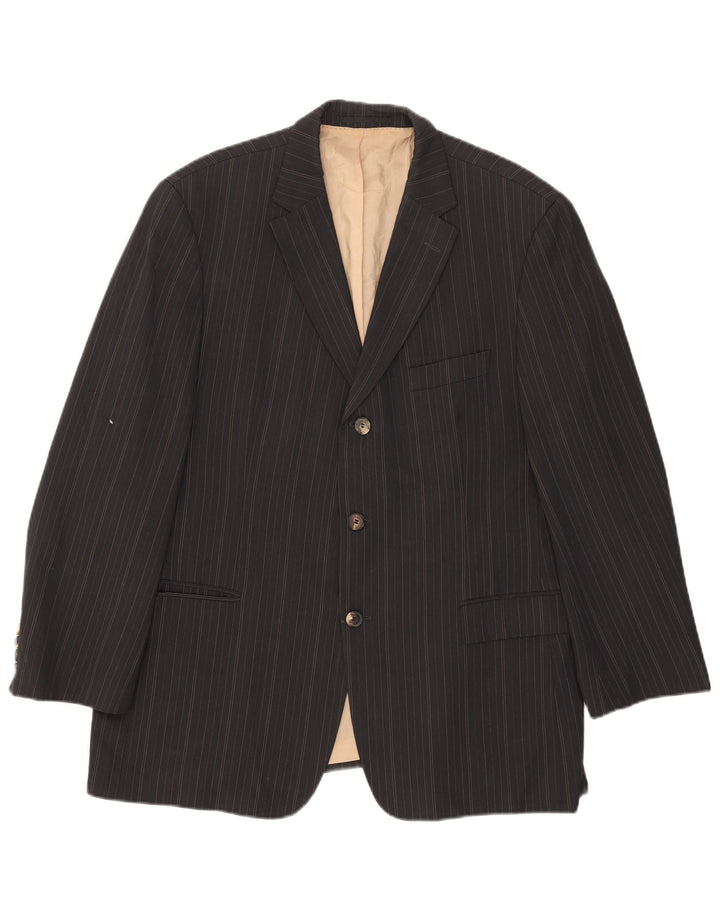 Hugo Boss Chaqueta tipo blazer de 3 botones para hombre IT 40 Lana a rayas gris grande