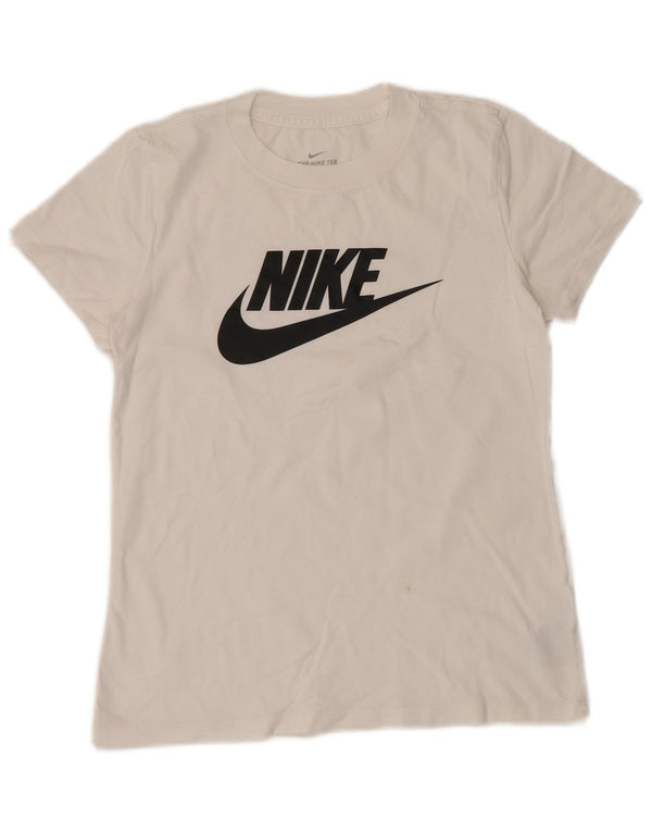 NIKE Camiseta gráfica para mujer UK 6 XS Algodón blanco