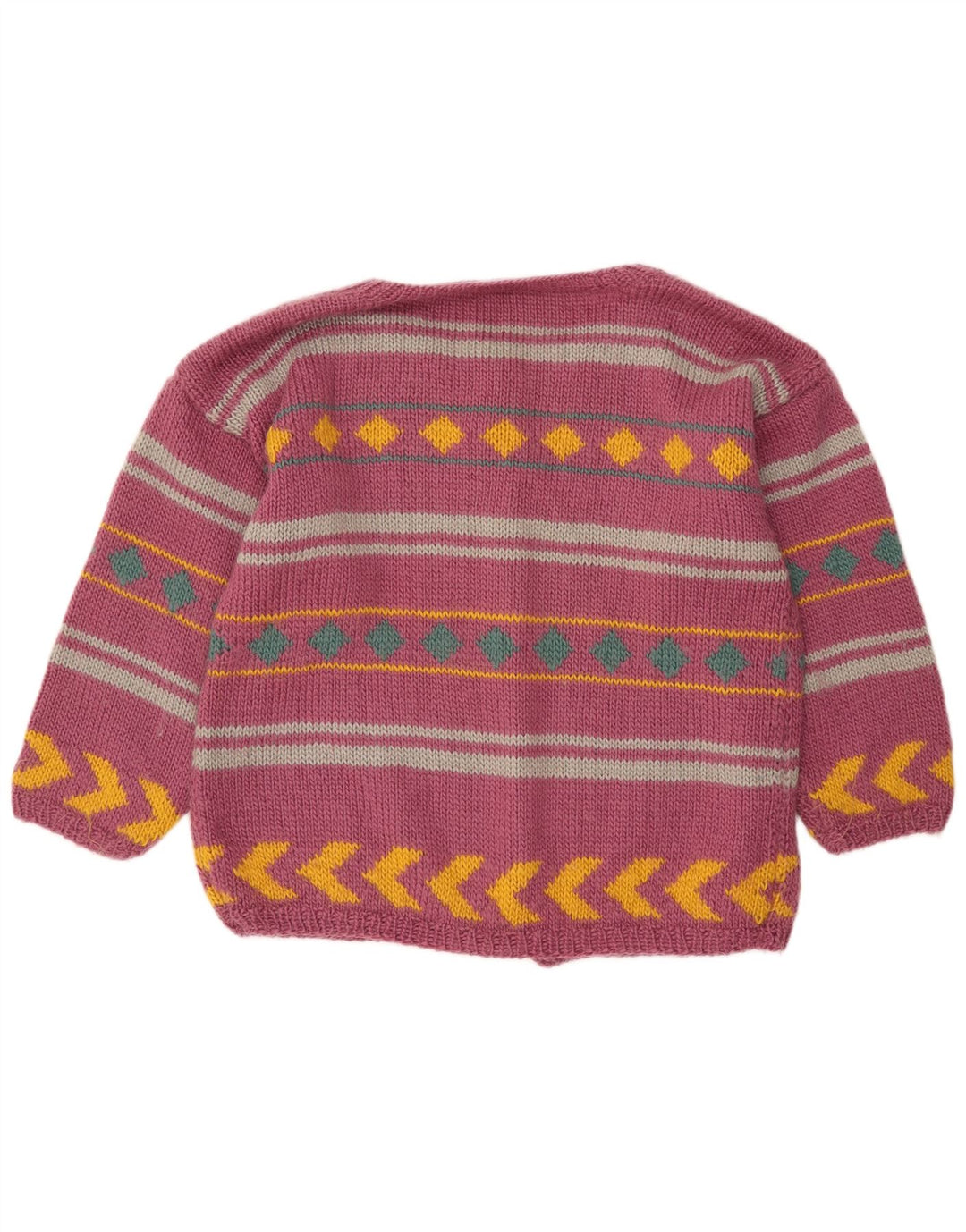 VINTAGE Suéter Cárdigan para Mujer Reino Unido 18 XL Rayas Púrpuras