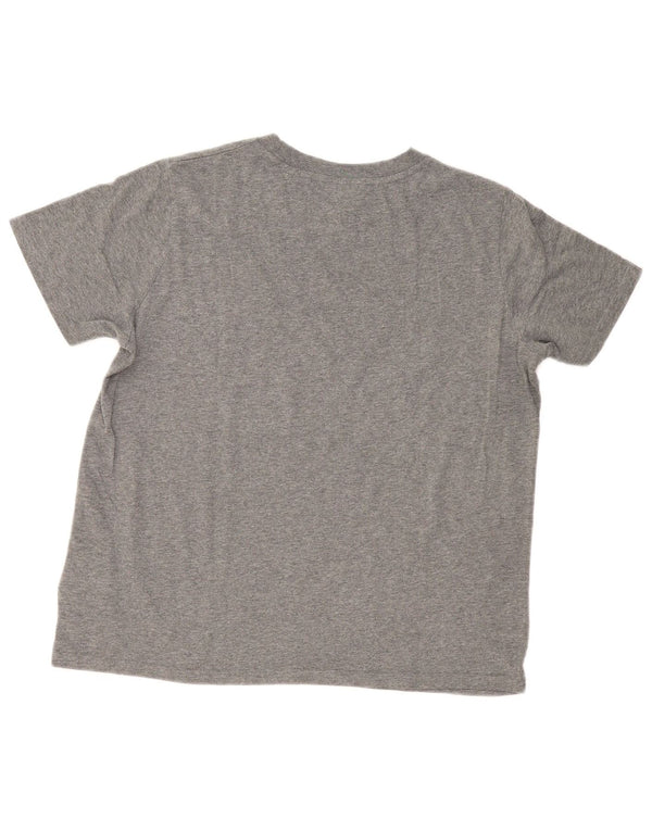 Superdry Mujer Camiseta Gráfica Top UK 40 Grande Algodón Gris