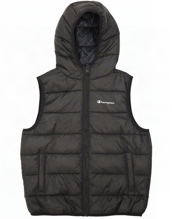 Champion Chaleco acolchado con capucha para niños 13-14 años XL Negro Poliéster
