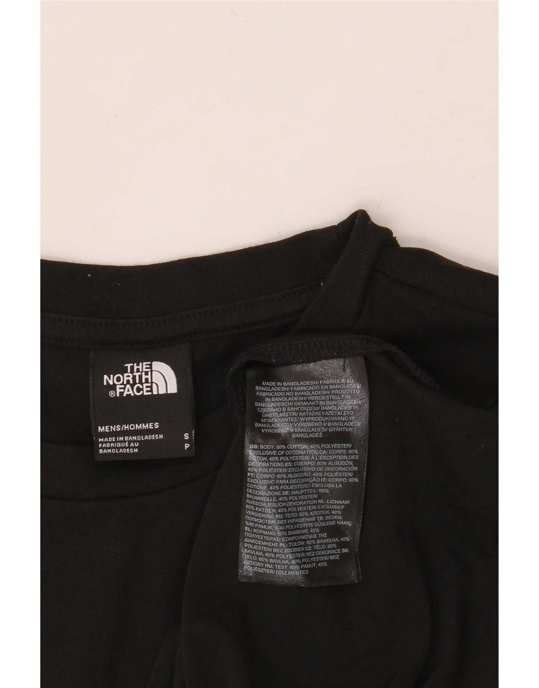 The North Face - Camiseta para hombre, talla pequeña, algodón negro