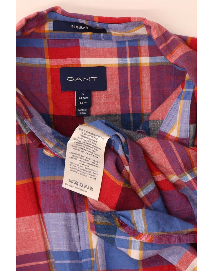 Camisa Gant Regular Fit para hombre talla 41/42 16 1/2 grande cuadros multicolor