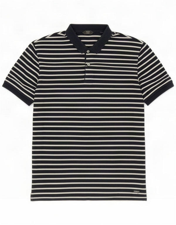Polo Massimo Dutti Hombre XL Algodón Rayas Azul Marino