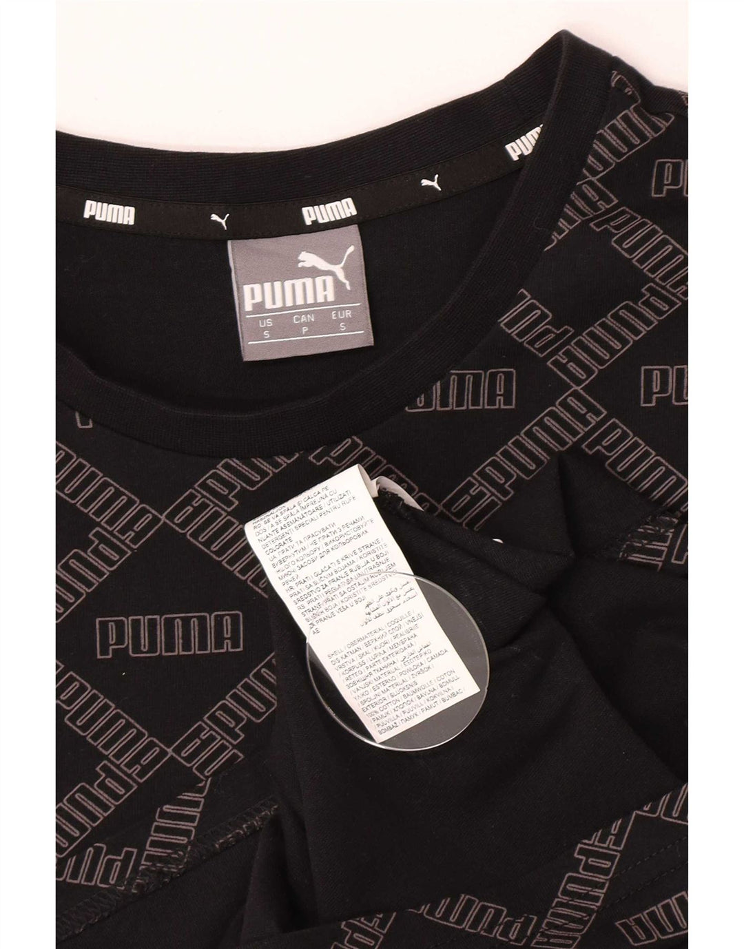 Puma - Camiseta gráfica para hombre, talla pequeña, algodón negro