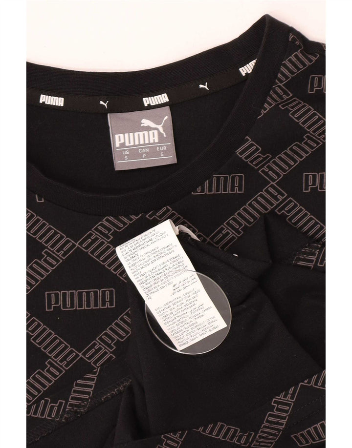 Puma - Camiseta gráfica para hombre, talla pequeña, algodón negro