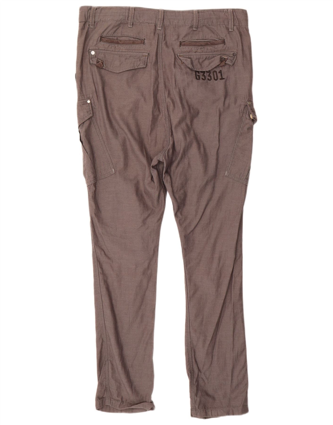 G-Star Hombre Pantalones Cargo Slim W29 L32 Algodón Gris