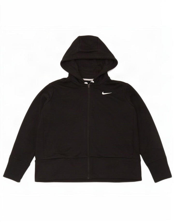 Nike Dri Fit Zip Sudadera con capucha para mujer UK 46 Grande Poliéster negro