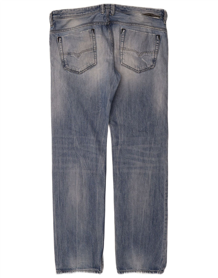 Diesel Vaqueros rectos desgastados para hombre W36 L34 Algodón azul