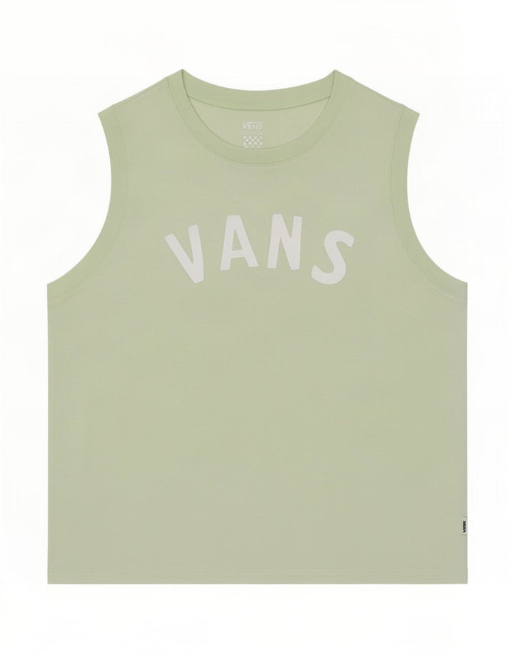 Vans Mujer Gráfico Chaleco Top UK 12 Verde Medio