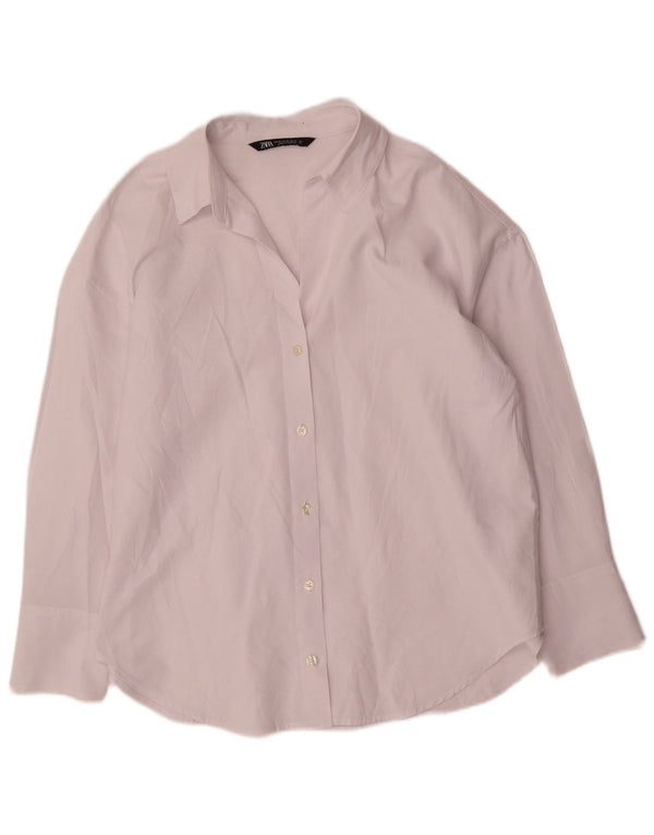 Zara Mujer Camisa Extragrande UK 6 XS Algodón Blanco