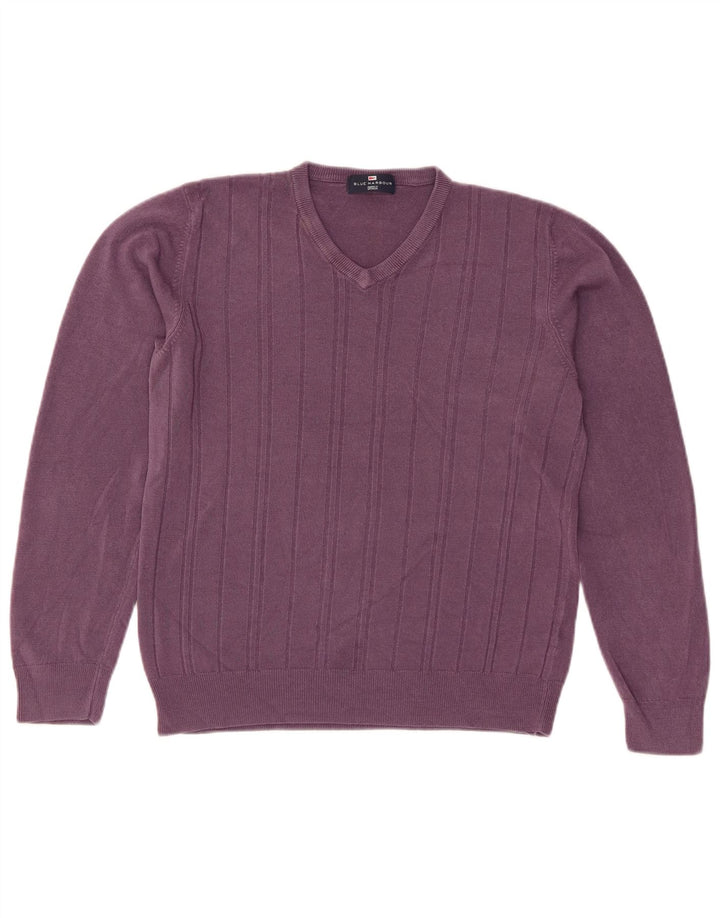 Marks & Spencer Suéter con Cuello en V para Mujer UK 44 Medio Púrpura