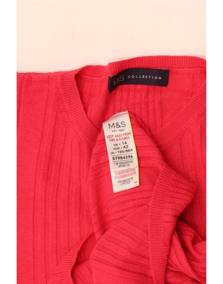 Marks & Spencer - Jersey corto con cuello redondo para mujer, talla 40, color rosa medio