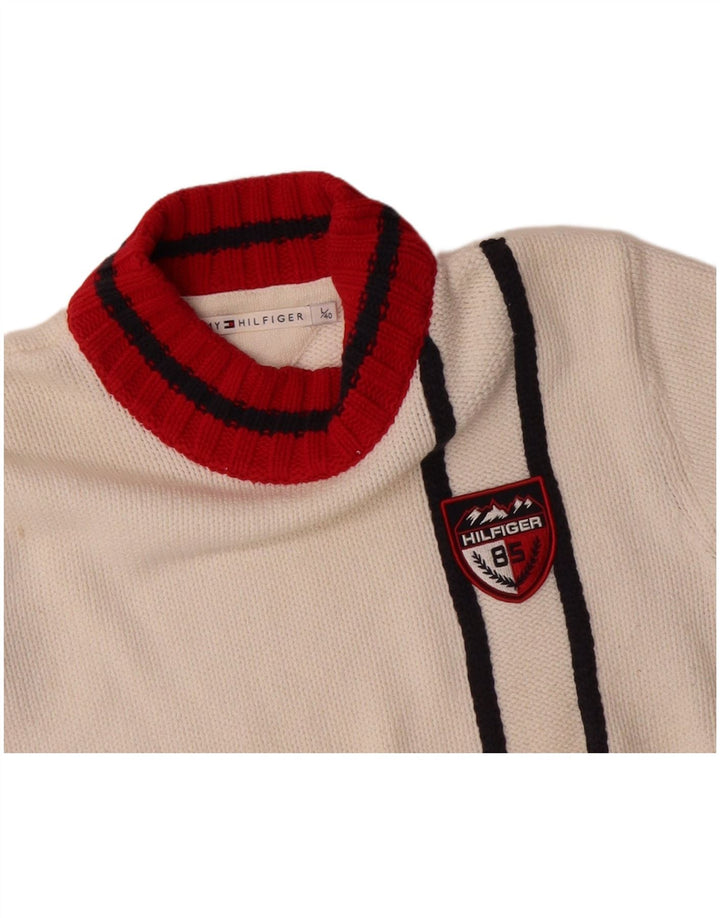 TOMMY HILFIGER Womens Turtle Neck Jumper Sweater UK 16 Large White