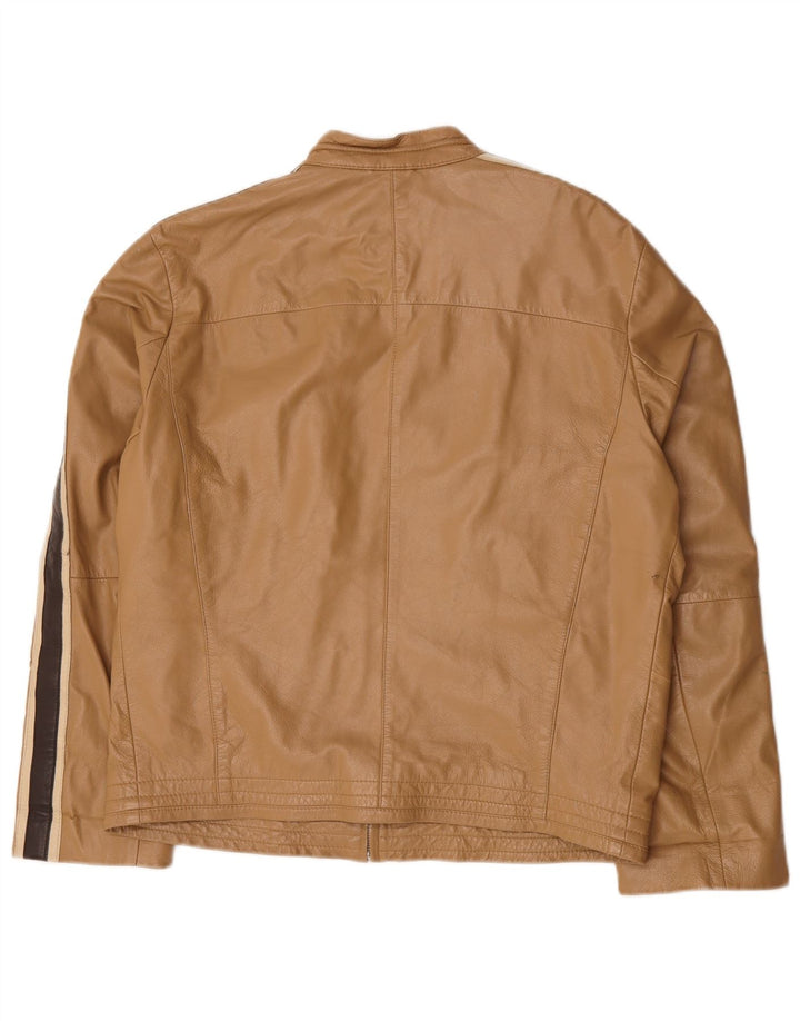 Chaqueta de cuero vintage para hombre IT 54 XL Cuero color beige