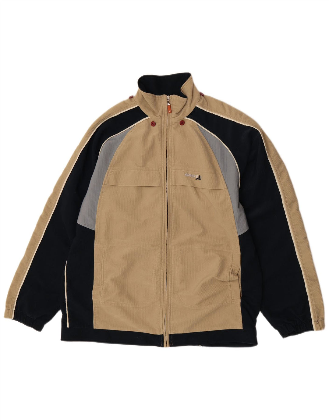 Brugi Chaqueta de pana para hombre UK 40 Large Beige Colorblock Poliéster
