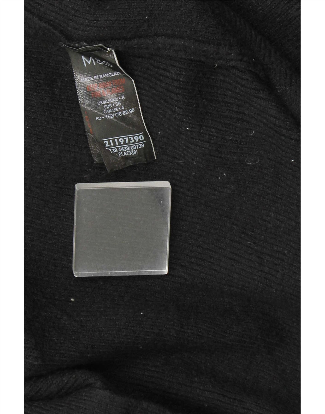 Marks & Spencer Suéter Cárdigan Abierto Largo para Mujer UK 8 Small Negro