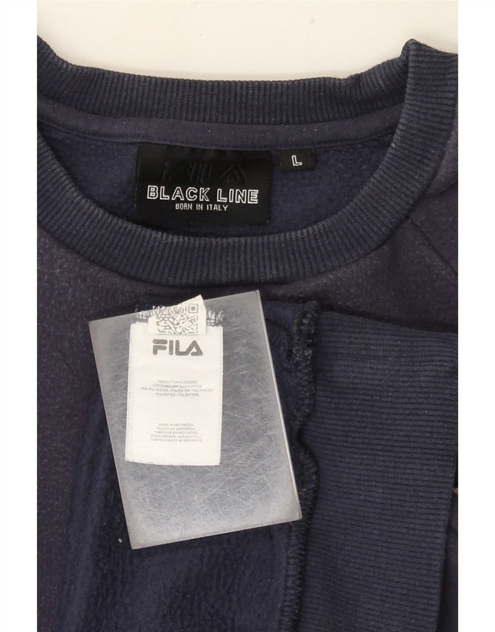 Fila Hombre Sudadera Jumper Grande Azul Marino Algodón