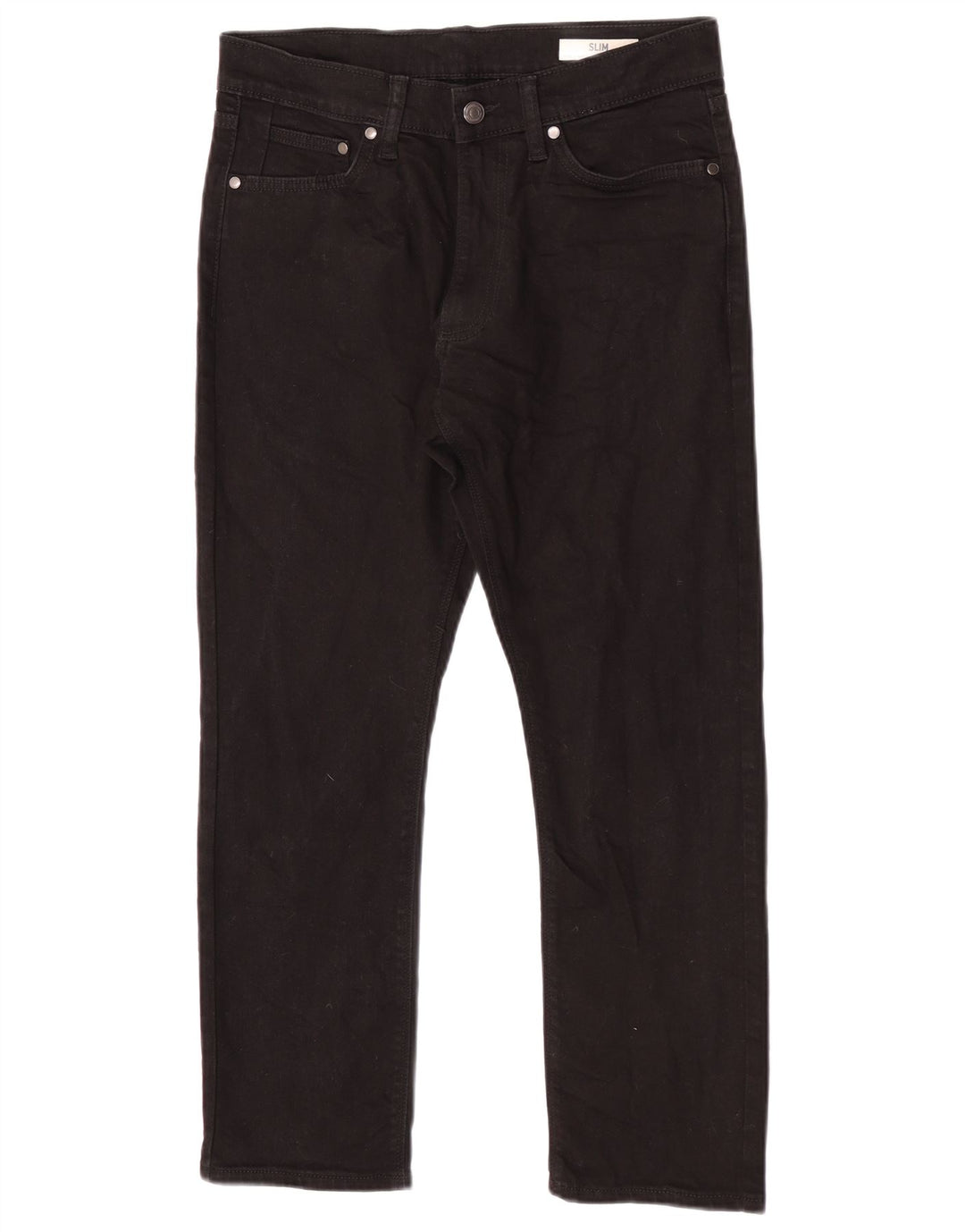Marks & Spencer Vaqueros ajustados para hombre W30 L27 Algodón negro