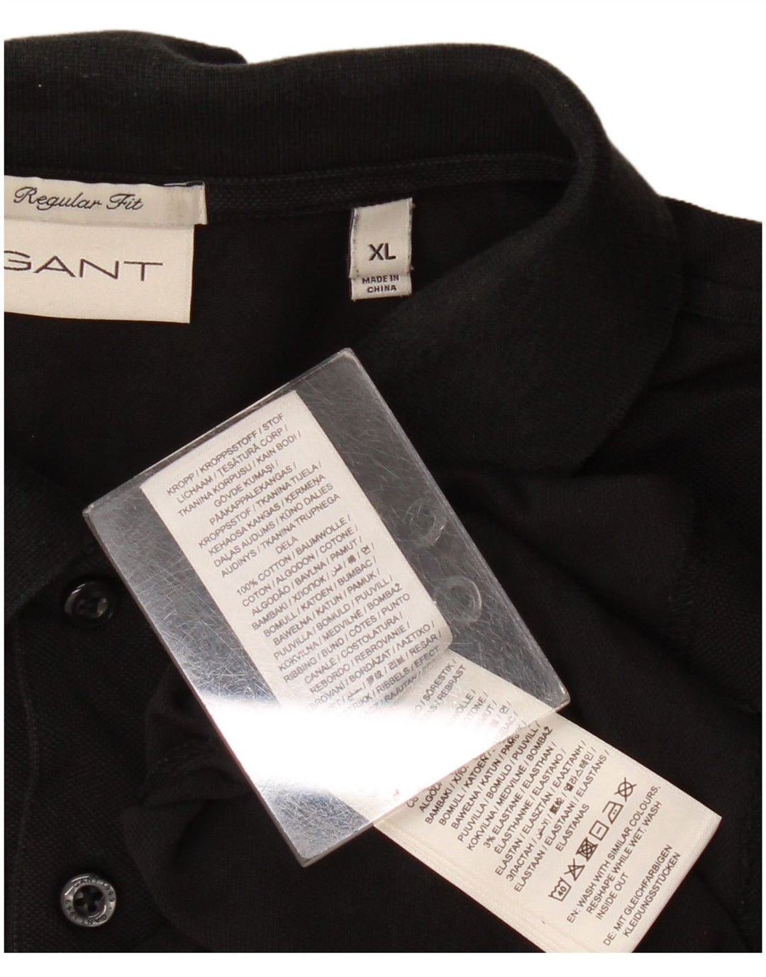 Gant Polo Regular Fit XL Algodón Negro Hombre