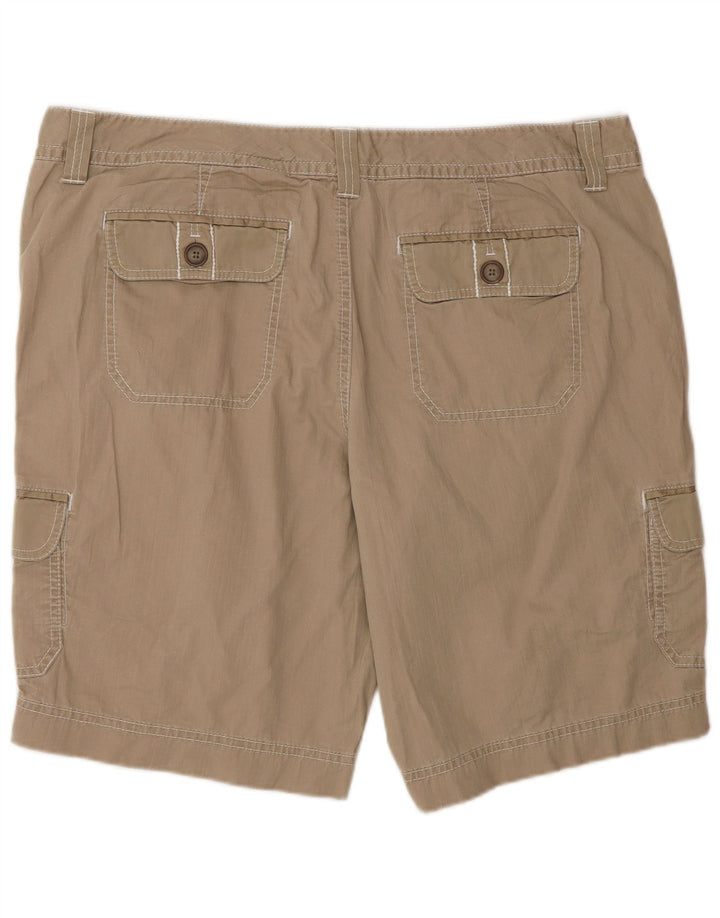 Eddie Bauer Pantalones cortos cargo pequeños para mujer US 18 2XL W38 Algodón beige