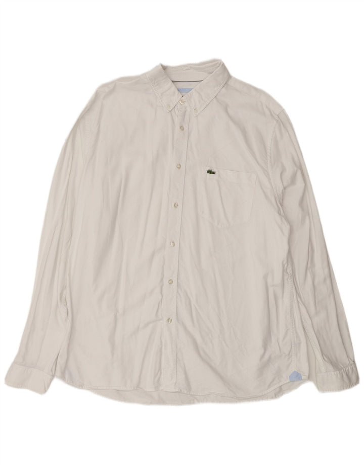 Camisa Lacoste Hombre Regular Fit Talla 44 XL Algodón Blanco