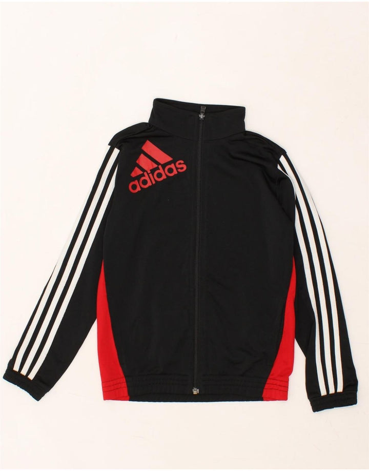 ADIDAS Boys Tracksuit Top Jacket 9-10 Years Black Colourblock Polyester Vintage Adidas and Second-Hand Adidas from Messina Hembry 