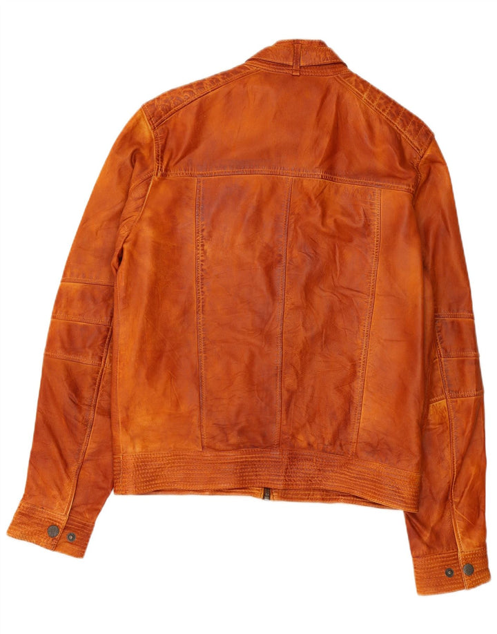 AUTARK Chaqueta de cuero para hombre UK 36 Small Cuero marrón