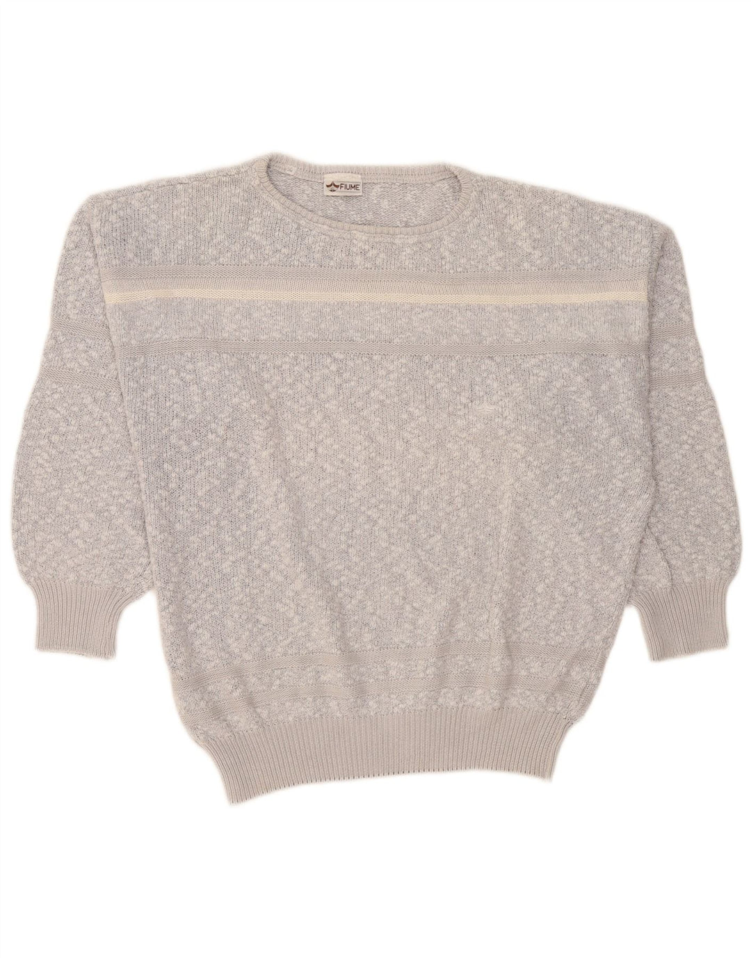 Fiume Jersey Suelto con Cuello Redondo para Hombre IT 50 Gris Medio Moteado