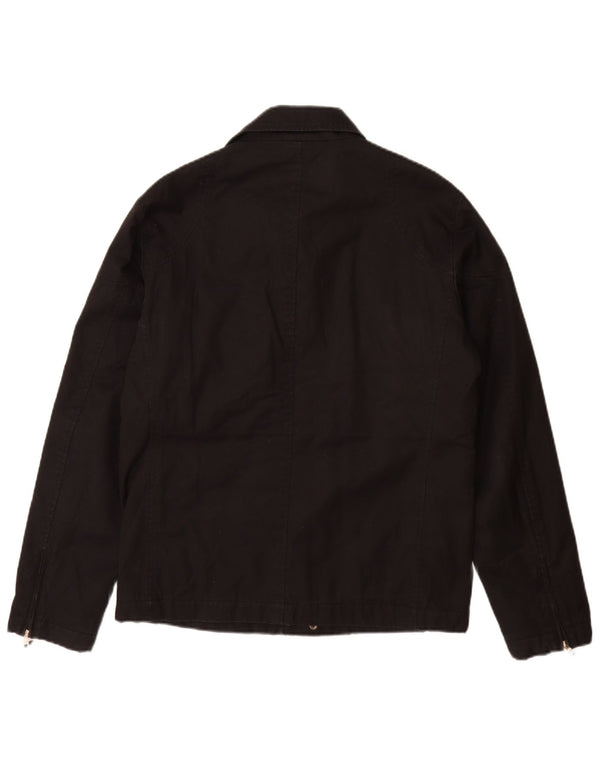 ZARA Chaqueta utilitaria para hombre UK 38 Mediana Algodón negro