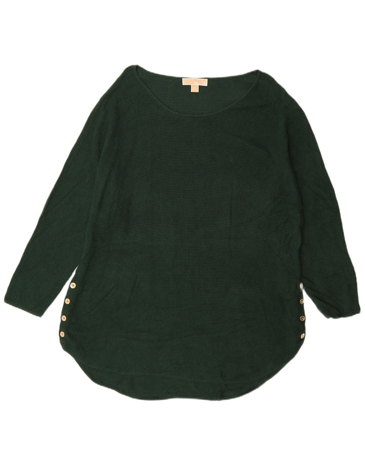 MICHAEL KORS Suéter largo con cuello barco para mujer UK 20 2XL Verde