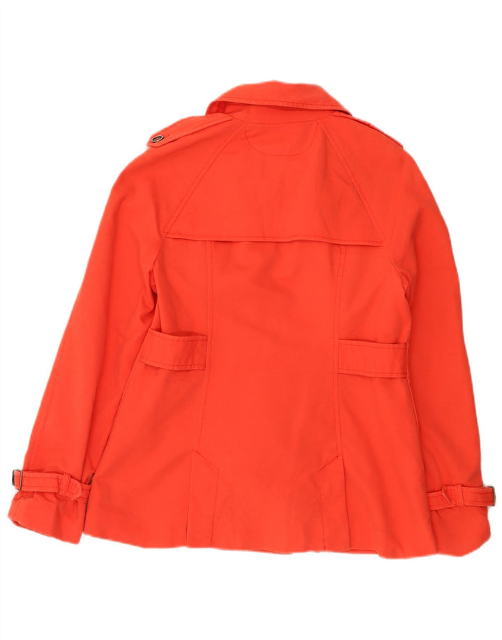 Zara Mujer Gabardina Corta UK 42 Algodón Naranja Mediano