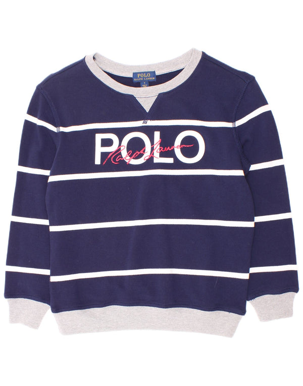 Polo Ralph Lauren Sudadera para niño Jumper 6-7 años Azul Marino Rayas