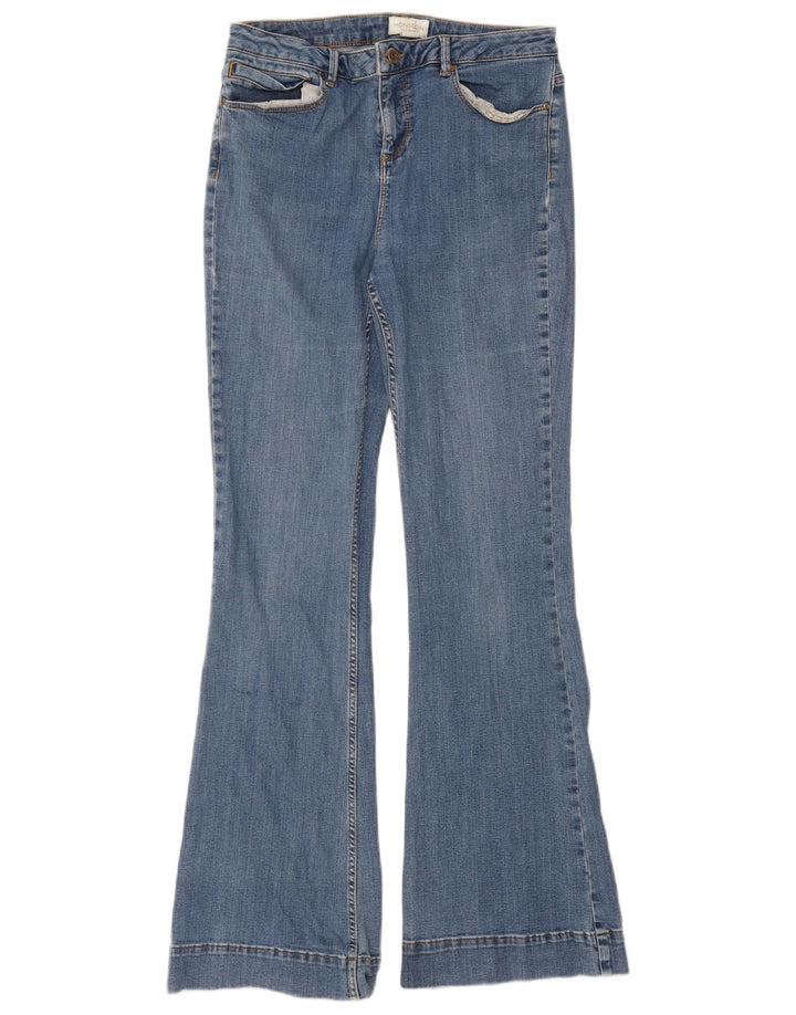 Monsoon Vaqueros acampanados para mujer UK 12 Medium W30 L31 Algodón azul
